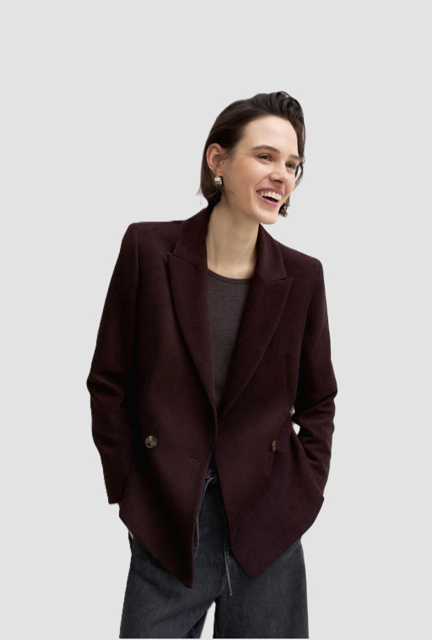 Blazer donna bordeaux in ciniglia 