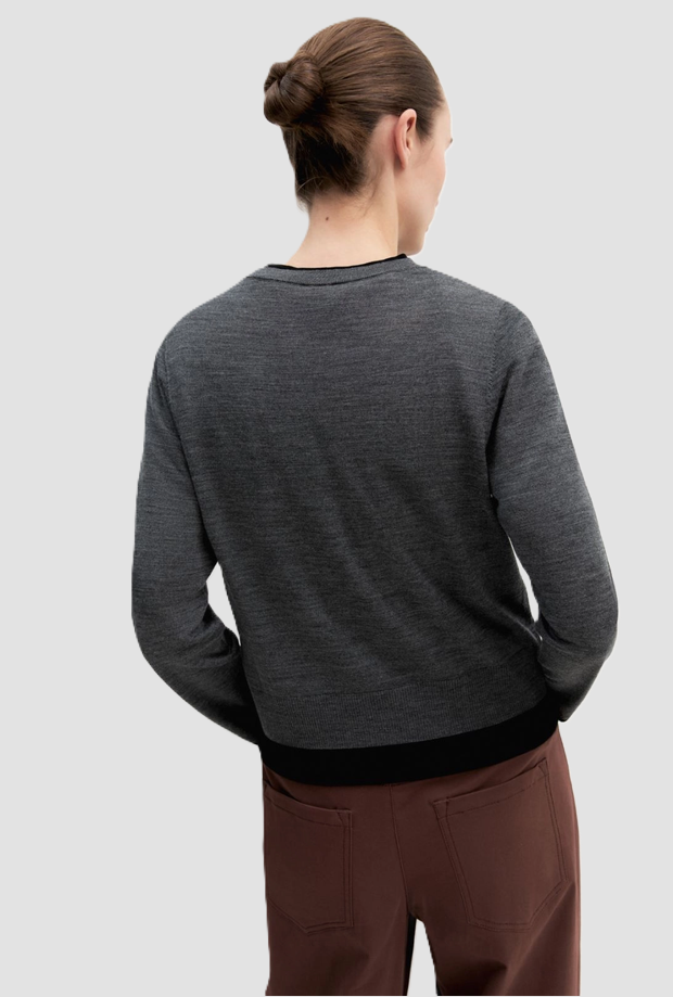 Maglia in pura lana donna grigio 