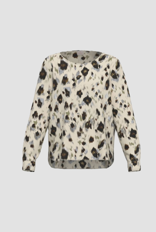 Blusa a fantasia donna bianco lana 