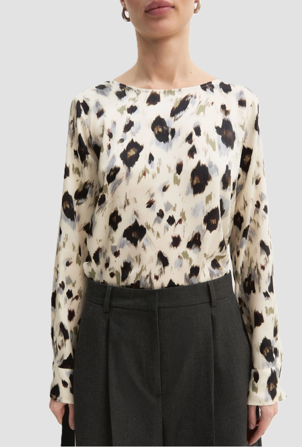 Blusa a fantasia donna bianco lana 