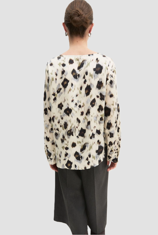 Blusa a fantasia donna bianco lana 