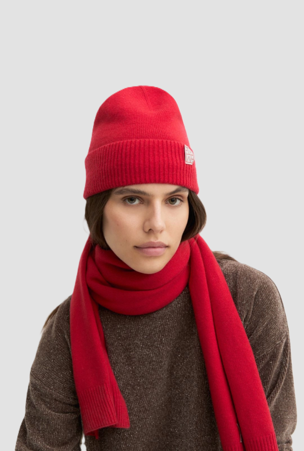 Berretto misto donna rosso 