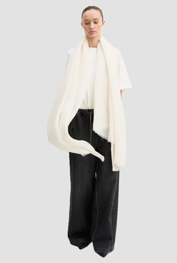 Stola con paillette donna panna 