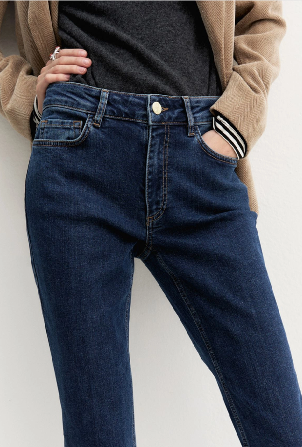 Jeans slim flare donna blu 