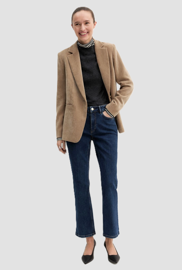Jeans slim flare donna blu 