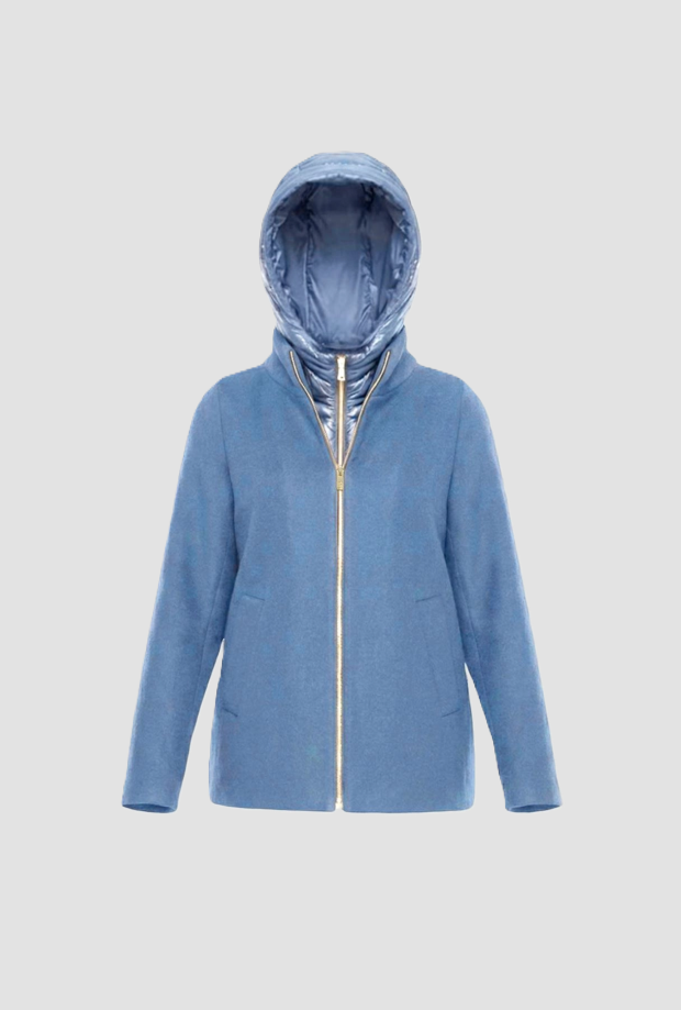 Cappotto donna con pettorina cielo 