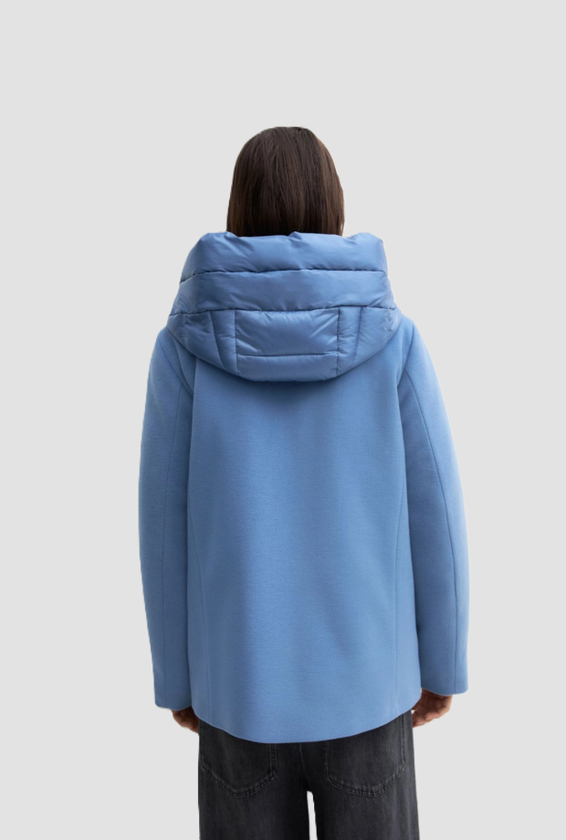 Cappotto donna con pettorina cielo 