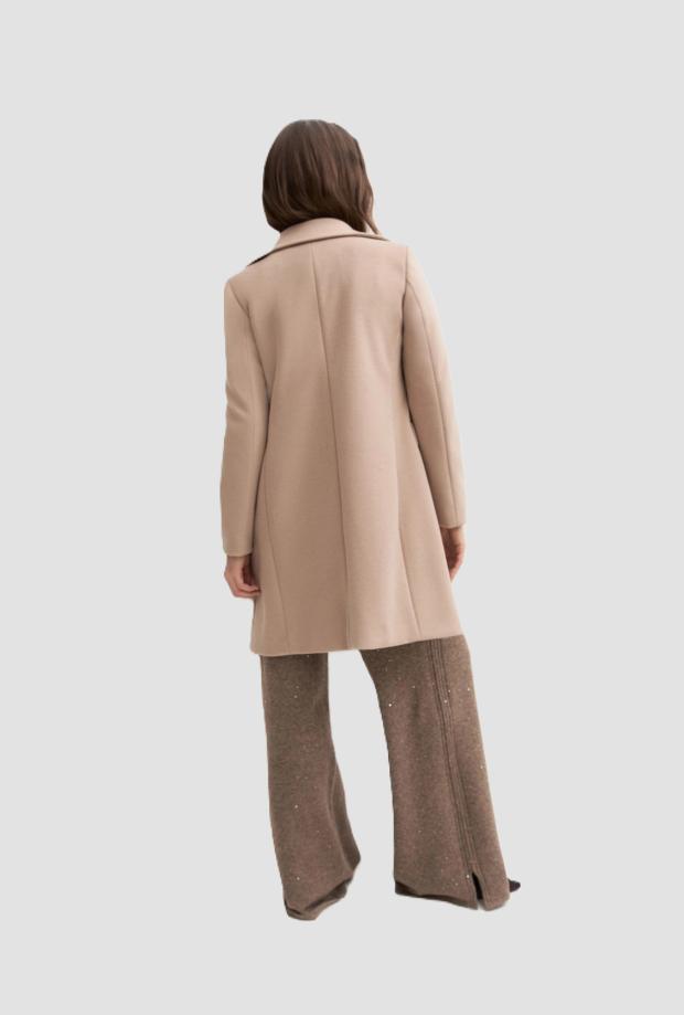 Cappotto donna in jersey nocciola 