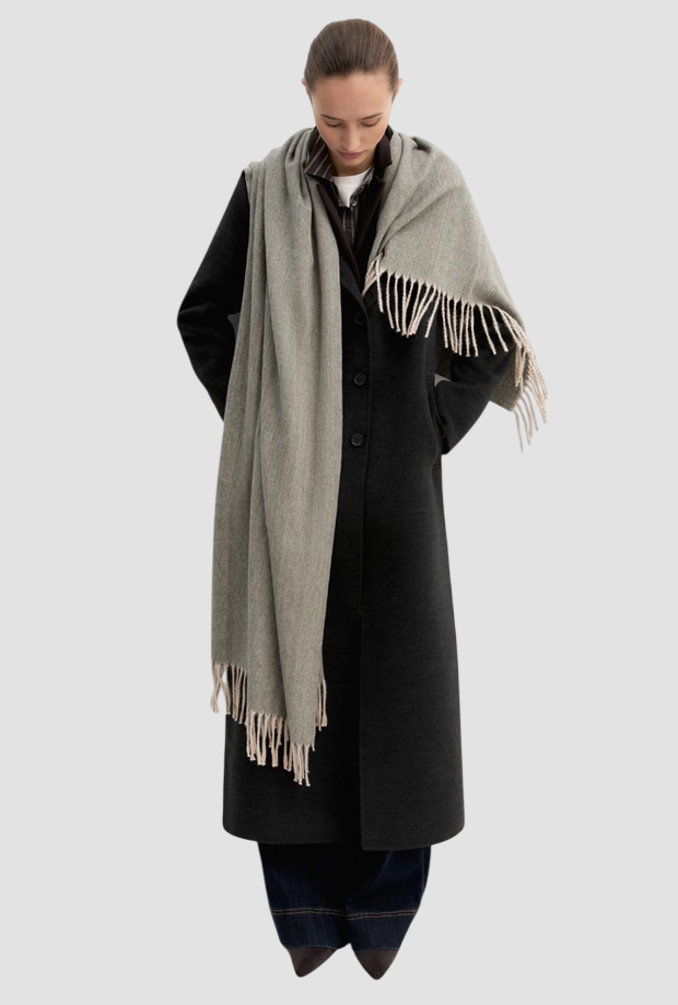 Sciarpa con frange donna verde 