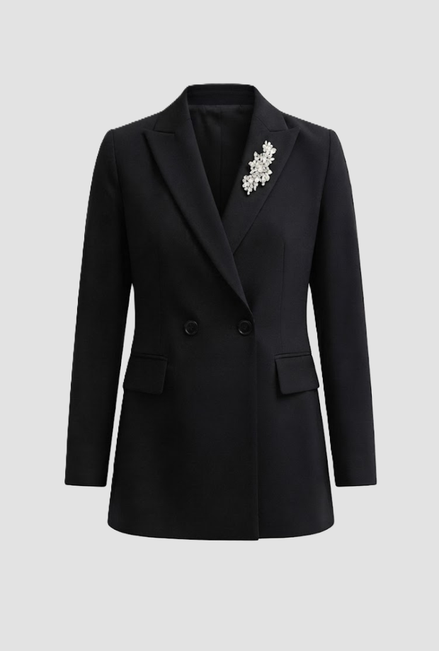 Blazer doppiopetto donna nero 