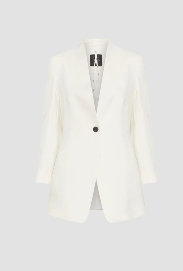 Giacca in satin donna bianco lana 