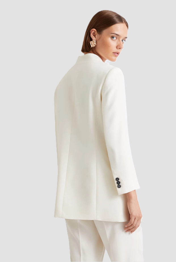 Giacca in satin donna bianco lana 