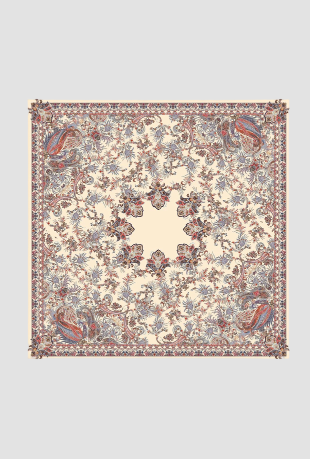 Scialle con stampa floreale donna beige 