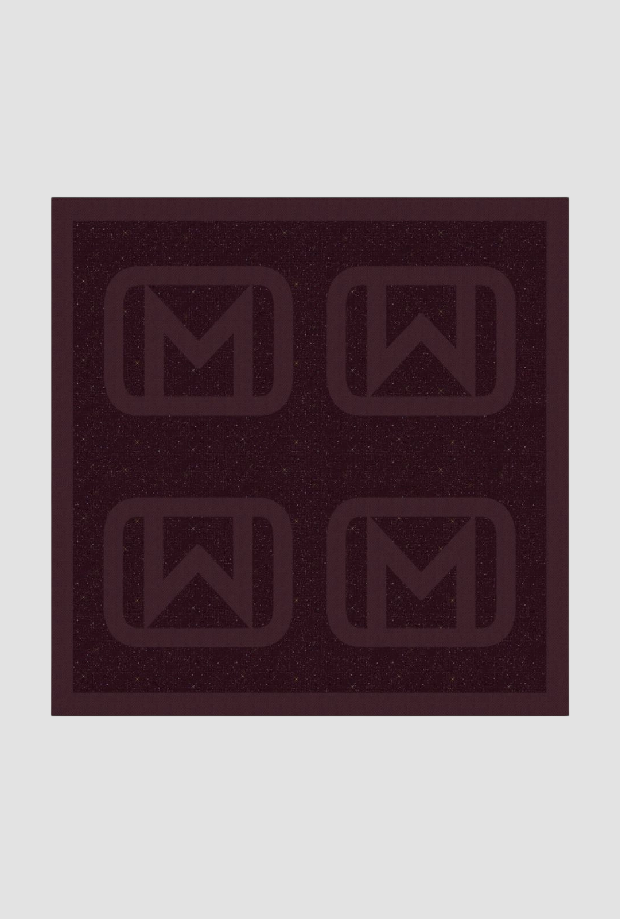 Scialle bordeaux con motivo jacquard monogram 