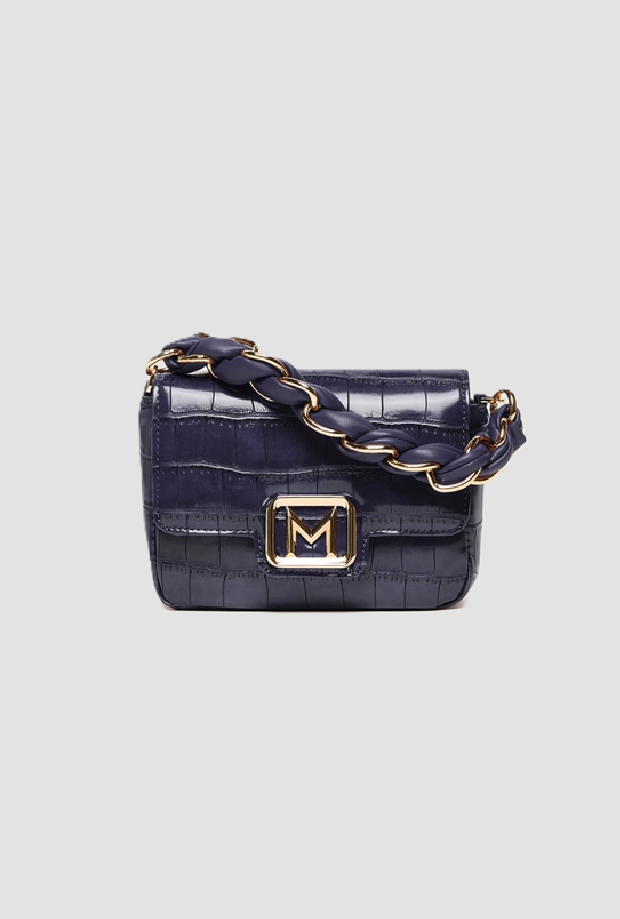 Borsa Le Muse small coccodrillo donna blu elettrico 
