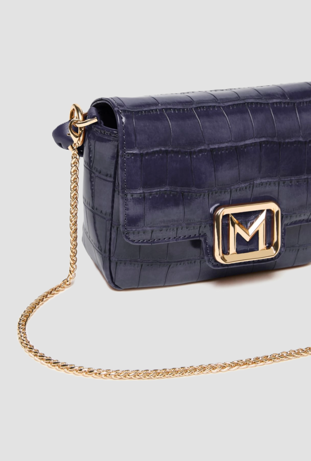 Borsa Le Muse small coccodrillo donna blu elettrico 