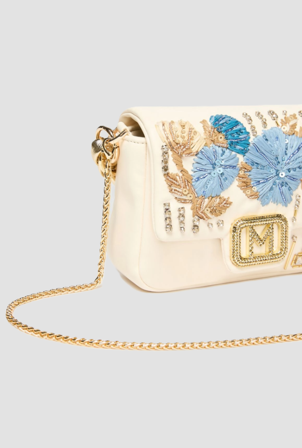 Borsa Le Muse small con ricami donna bianco 