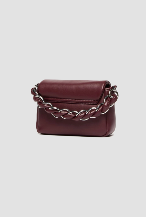 Borsa Le Muse small con ricami donna bordeaux 
