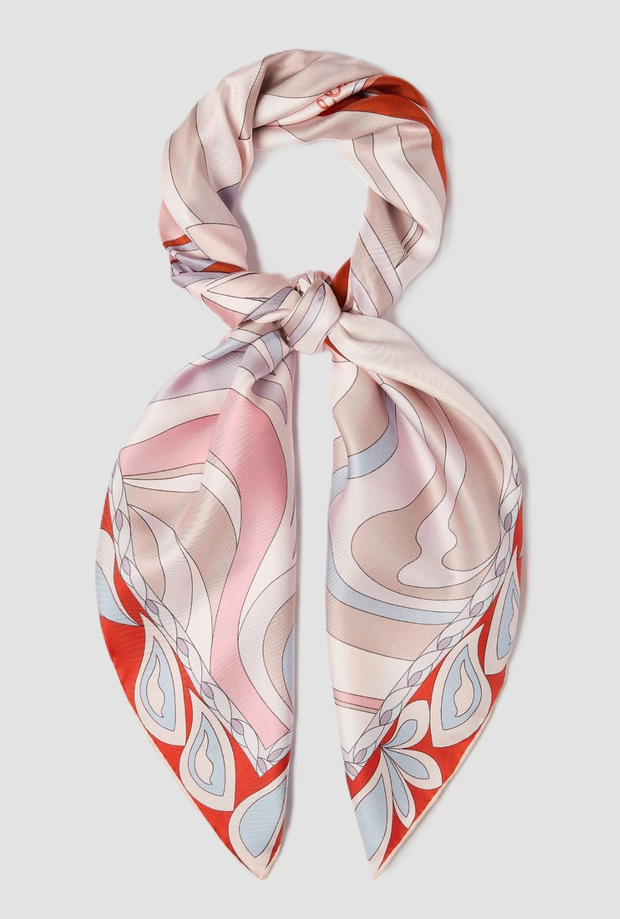 Foulard reversibile donna rosa-arancio 