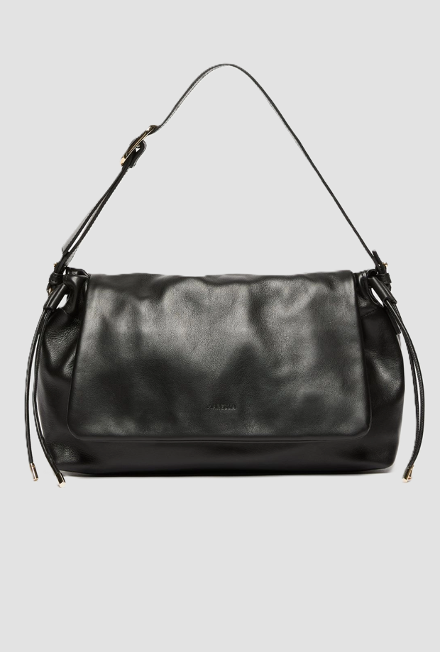 Borsa media in pelle donna nero 