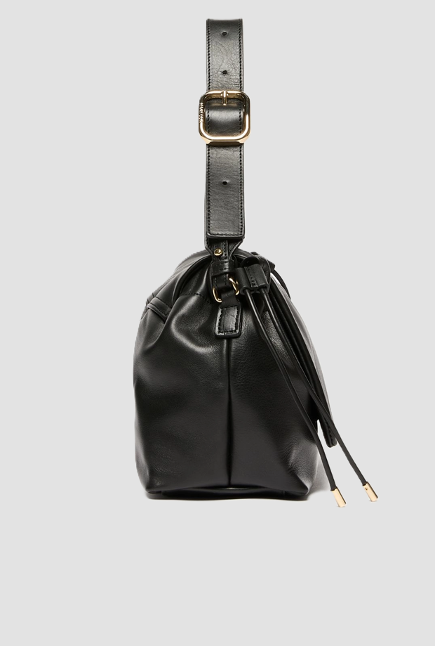 Borsa media in pelle donna nero 