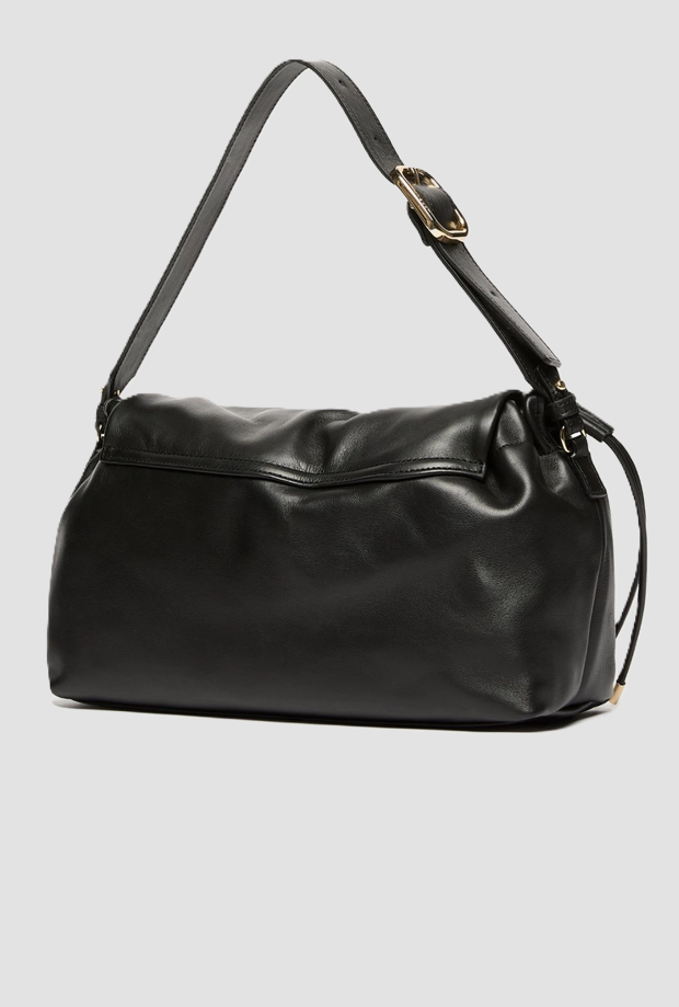 Borsa media in pelle donna nero 