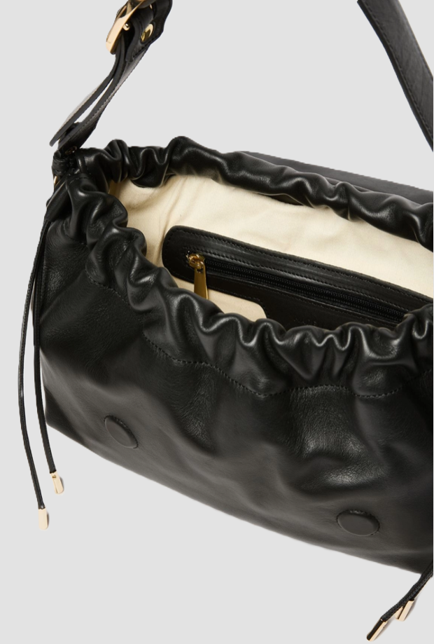 Borsa media in pelle donna nero 