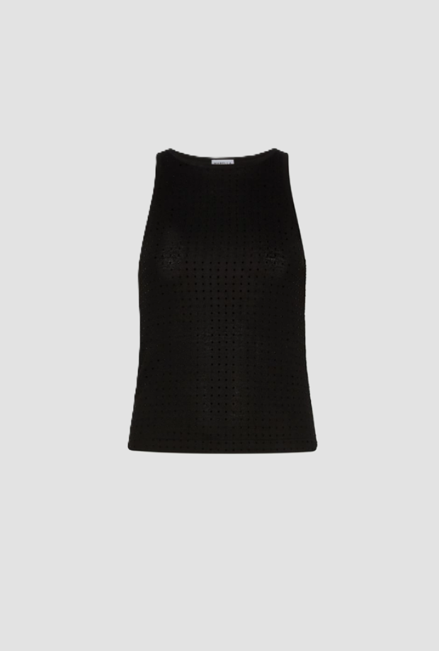 Canotta misto lana donna nero 