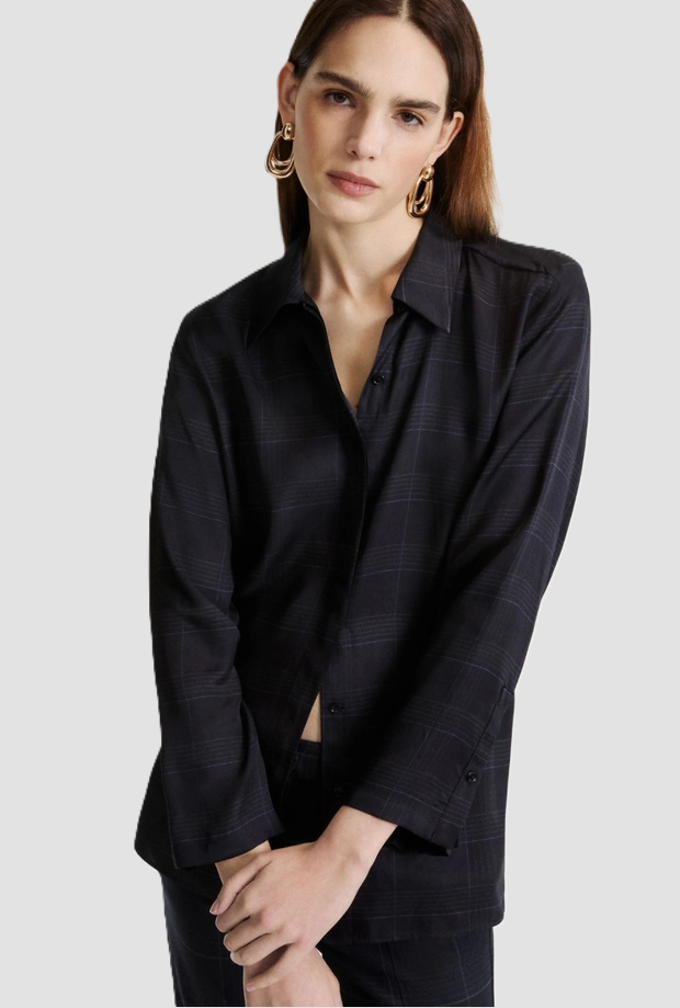 Camicia in twill donna blu 