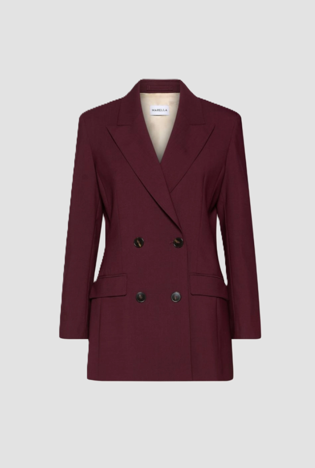 Giacca doppiopetto donna bordeaux 