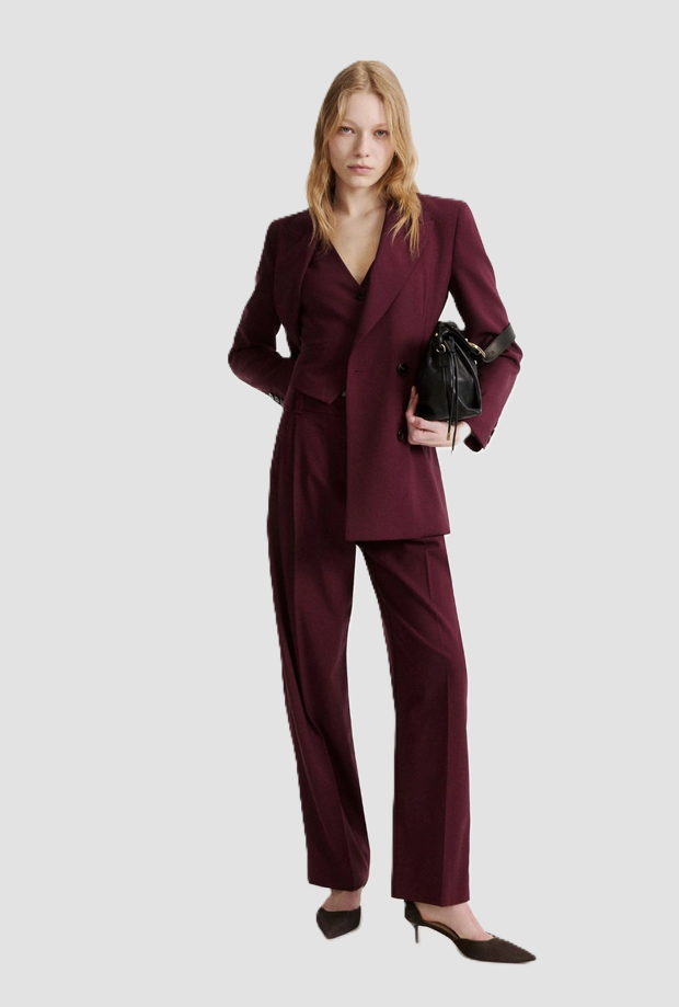 Giacca doppiopetto donna bordeaux 