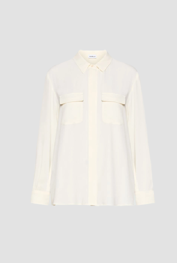 Camicia misto seta donna bianco 