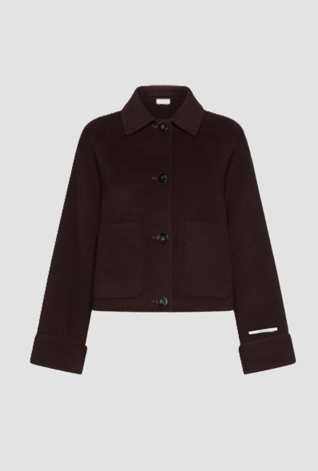 Giacca in lana vergine donna marrone 