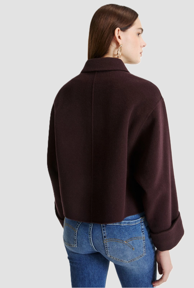 Giacca in lana vergine donna marrone 
