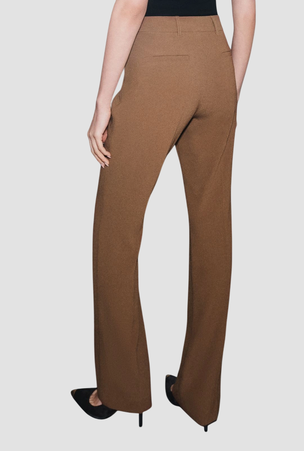Pantalone flare donna cammello 