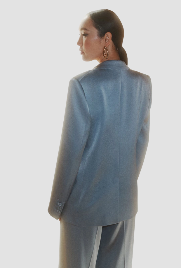 Giacca monopetto donna azzurro 