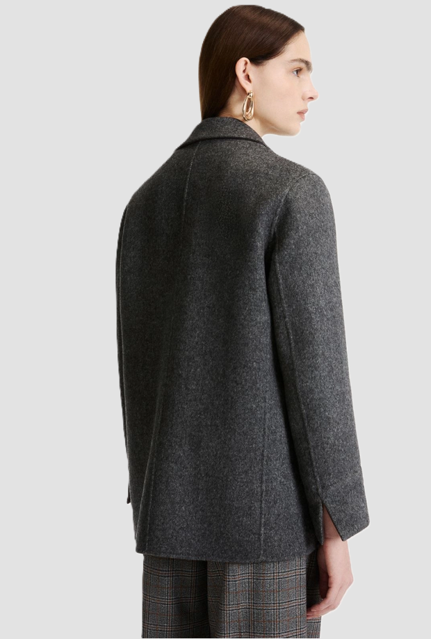 Giacca con dettagli in pelle donna grigio 