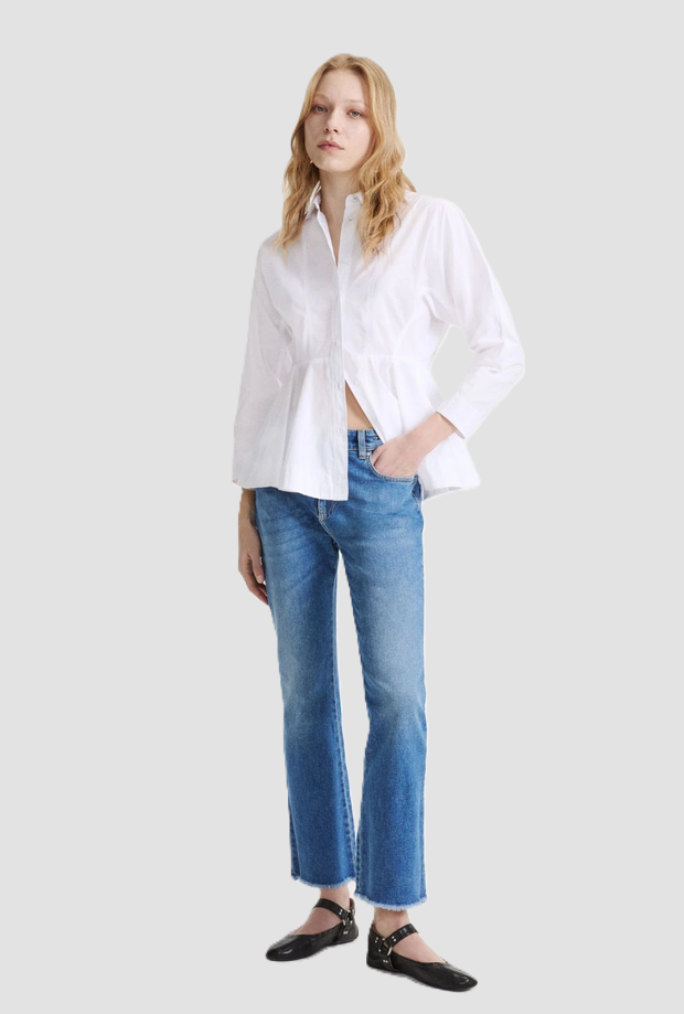 Jeans con fondo sfrangiato donna blu 