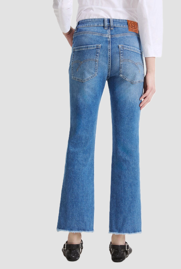 Jeans con fondo sfrangiato donna blu 