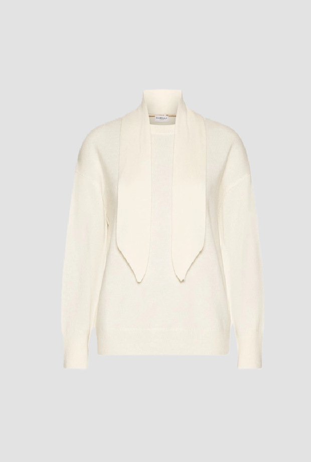Maglia in misto cashmere donna panna 