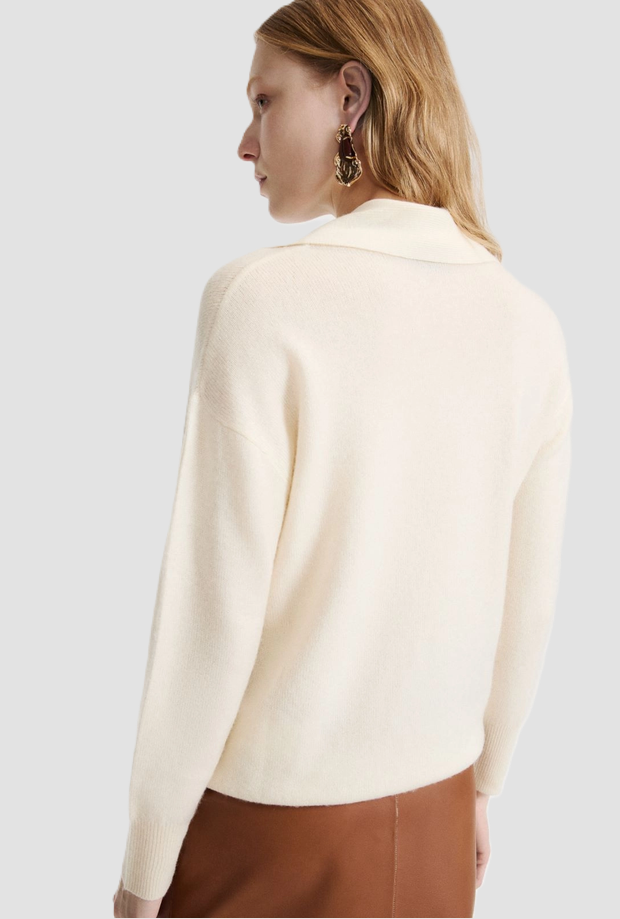 Maglia in misto cashmere donna panna 