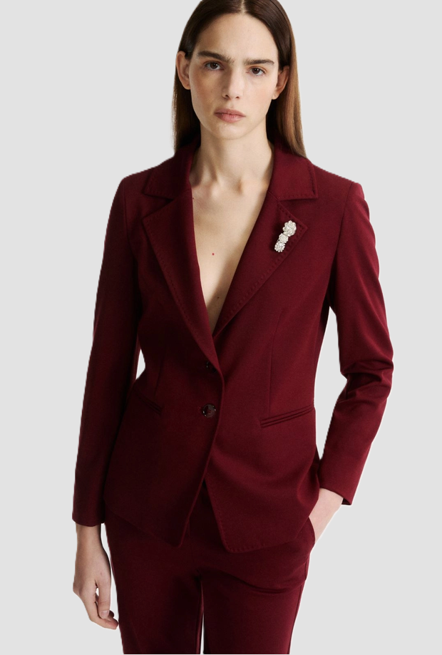 Giacca stretch fit donna bordeaux 