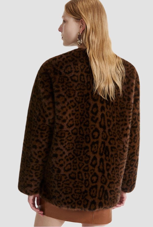 Cappotto in ecopelliccia donna cacao 