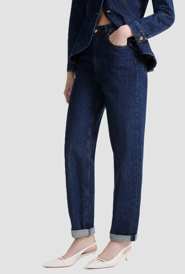 Jeans mom fit donna navy blue 