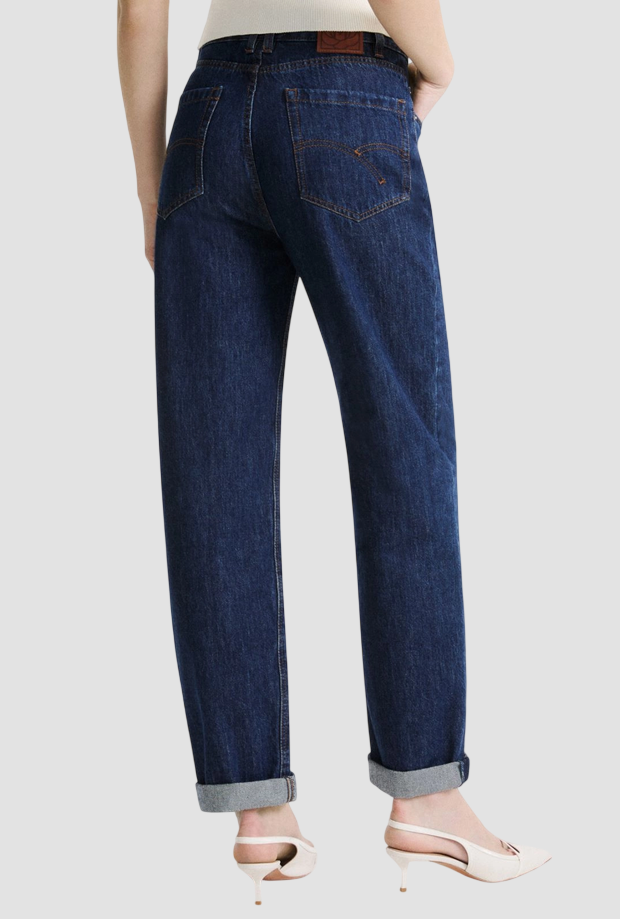 Jeans mom fit donna navy blue 