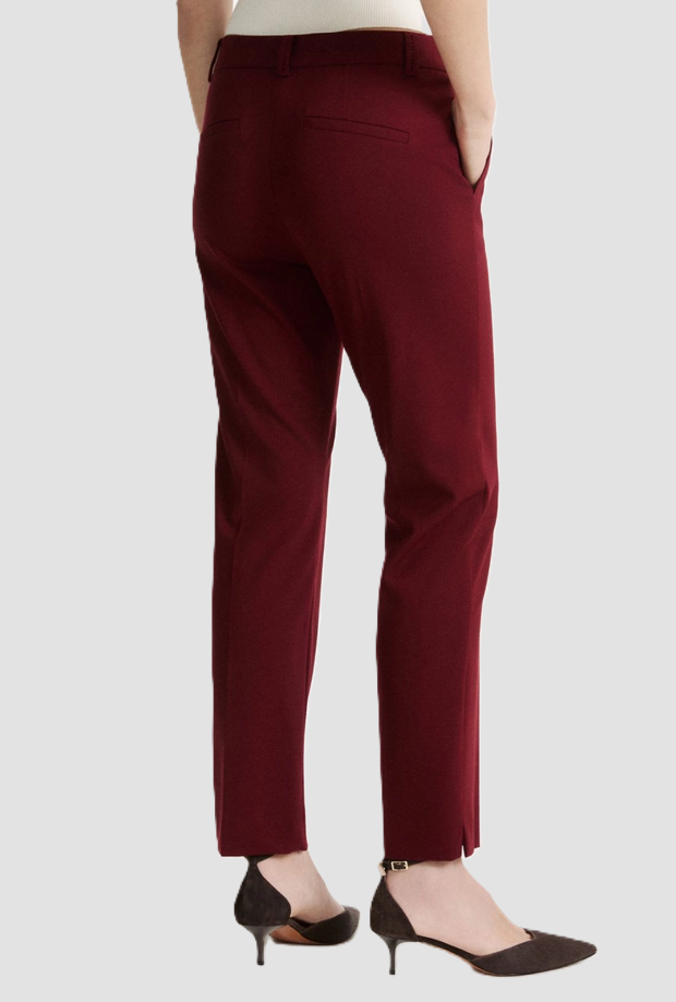 Pantalone slim fit donna bordeaux 