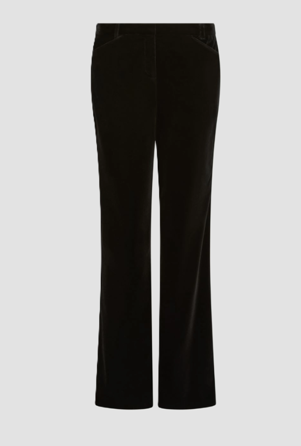 Pantalone slim fit velluto donna nero 