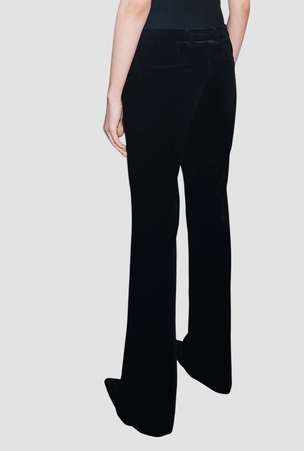 Pantalone slim fit velluto donna nero 