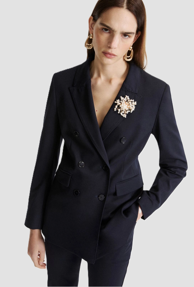 Giacca doppiopetto donna blu 