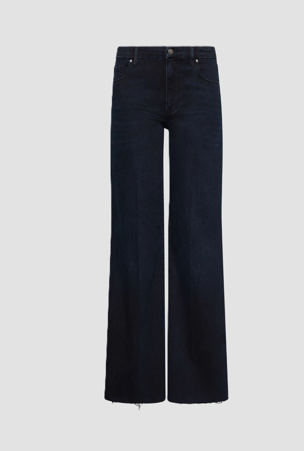 Jeans wide leg donna blu notte 